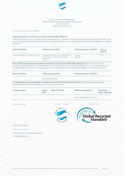 Porcellana Wuxi Delicate Textile Technology Co ., Ltd . Certificazioni